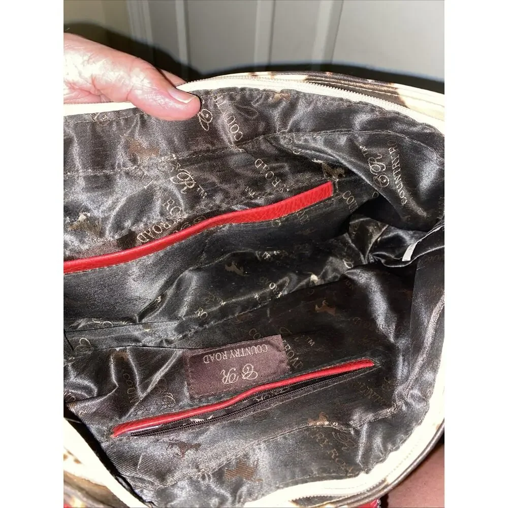 country road cow print purse handbag